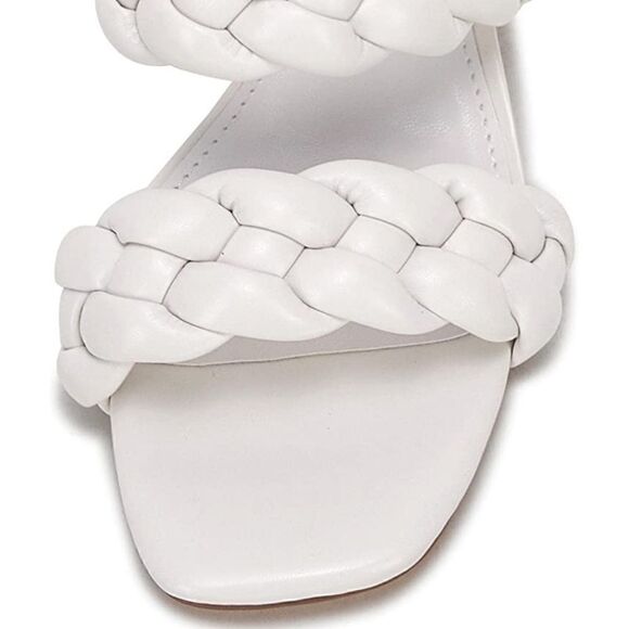 Bridal Braided Heeled Sandals Low Block Heels Mules Open Toe Ankle Strap Sandals - Picture 4 of 6